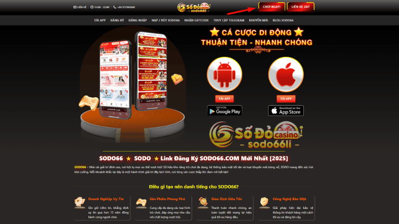 đăng ký sodo66 trên website