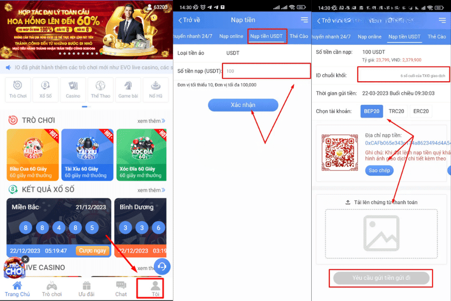 nạp tiền sodo66 qua usdt